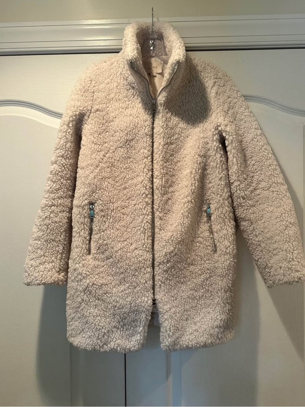 LOFT Cozy Cream Teddy Coat